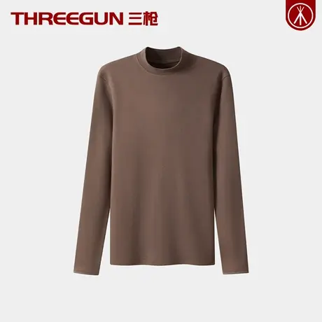 三枪100%全棉中厚女士保暖上衣纯棉半高领秋衣打底衫内衣单件冬季图片