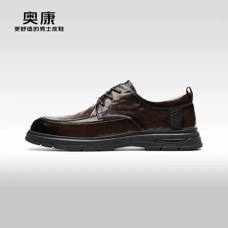 【门店发货】AOKANG奥康秋季新款商务休闲鞋男拼接通勤皮鞋图片