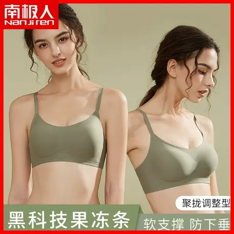 南极人无痕薄款内衣女无钢圈秋季背心小胸聚拢胸罩运动美背文胸KM商品大图
