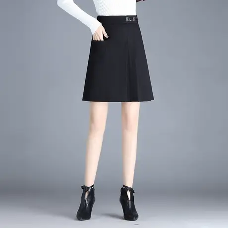 黑色显瘦a字裙女春季2023新款半身裙高腰减龄百搭短裙通勤休闲裙图片
