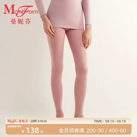 曼妮芬弹力腰头美型中腰暖裤打底秋长裤女士内穿舒适裤子20210456商品大图
