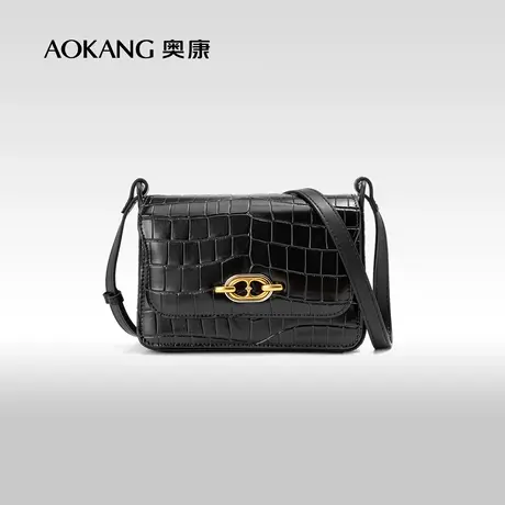 奥康斜挎包女2023新款女包时尚鳄鱼纹包包小方包通勤腋下包百搭潮图片