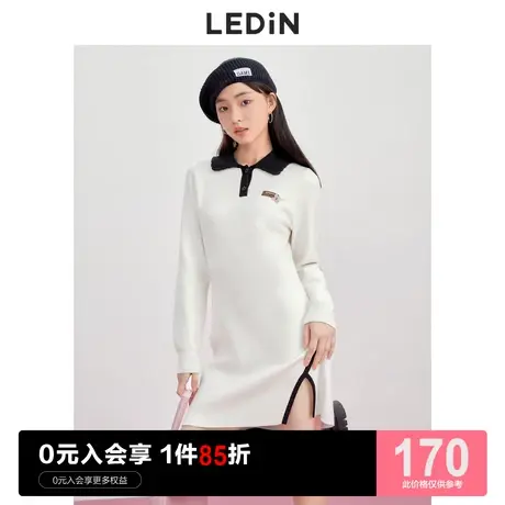 乐町纯欲针织连衣裙休闲秋冬新款开叉秋装小个子甜酷裙子图片