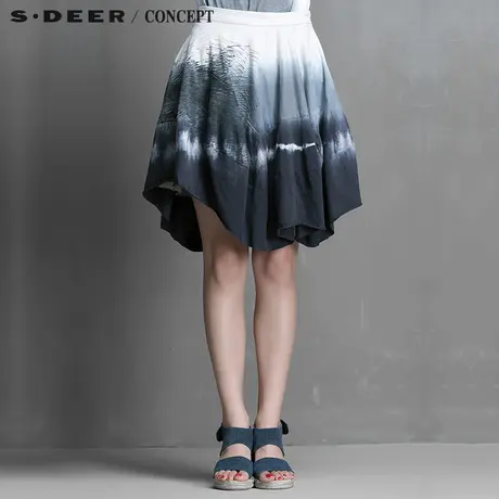 S&middot;DEER＼CONCEPT【新品】圣迪奥女装艺文晕染分割短裙5281320图片