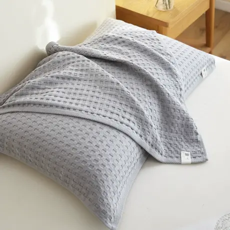 恒源祥华夫格纯棉纱布枕巾全棉枕头巾防头油枕套巾52*75cm商品大图