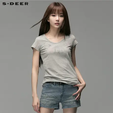 【新品】sdeer圣迪奥女装夏休闲棉质女士T恤S14280139图片
