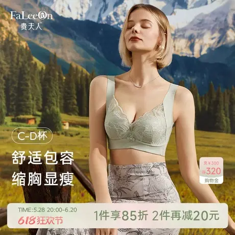 贵夫人桑蚕丝大胸显小薄款内衣女调整型收副乳防下垂上托文胸胸罩图片