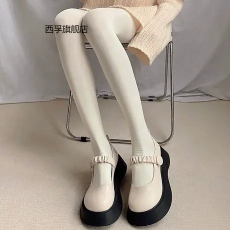 中厚日系白色连裤袜女春季jk天鹅绒丝袜lolita薄款春秋打底袜子图片