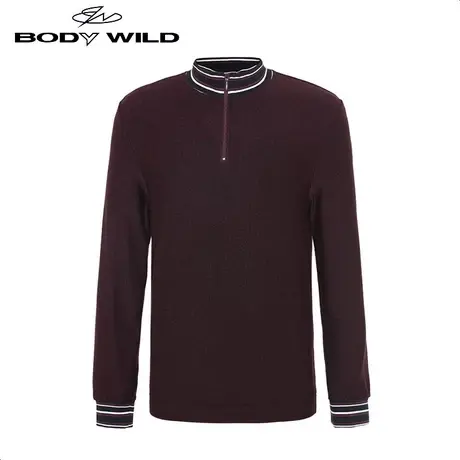 BODY WILD宝迪威德花灰暖阳小立领半拉链长袖ZBN72NW1图片