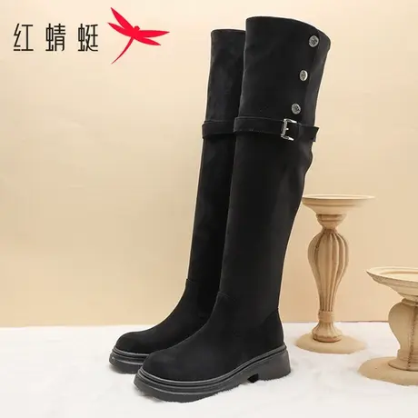 红蜻蜓2025年新款小筒围女长靴时尚秋冬季显瘦厚底中长筒女鞋舒适图片