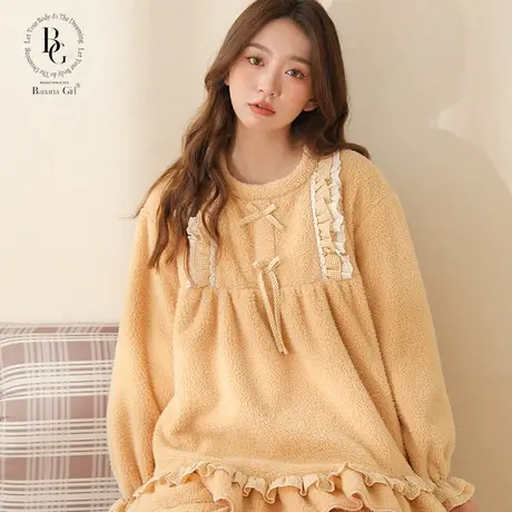 bananagirl珊瑚绒睡衣女冬新款可爱加厚保暖家居服大码套装可外穿图片