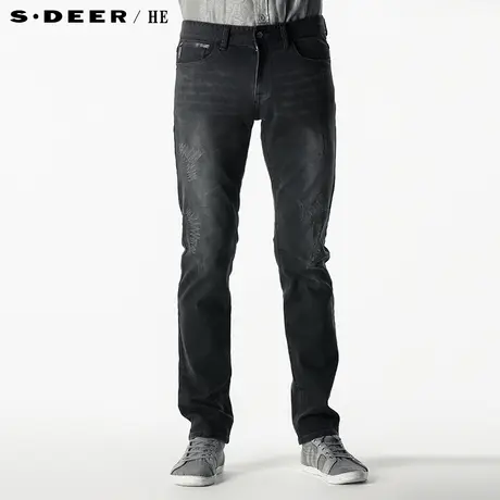 【上新】sdeerhe圣迪奥专柜正品男春潮纯棉直筒磨毛牛仔裤3170890图片