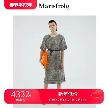 【商场同款】玛丝菲尔女装夏季新款复古连衣裙立体纹理裙子图片