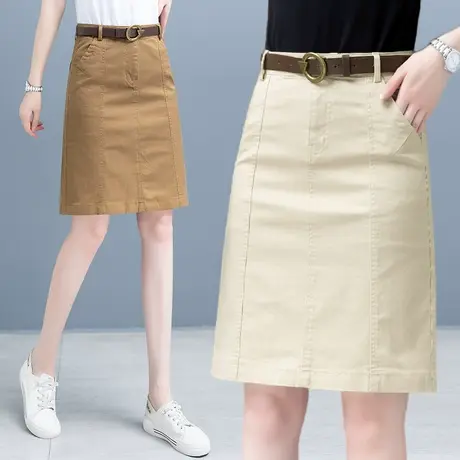 休闲半身裙女高腰2023年新款秋季宽松时尚显瘦a字裙百搭包臀裙子图片