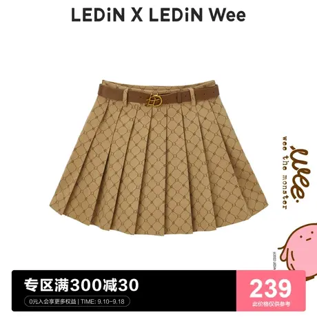 【Wee联名系列】乐町老花百褶裙春夏短裙学院风半身裙C1GEC4302图片