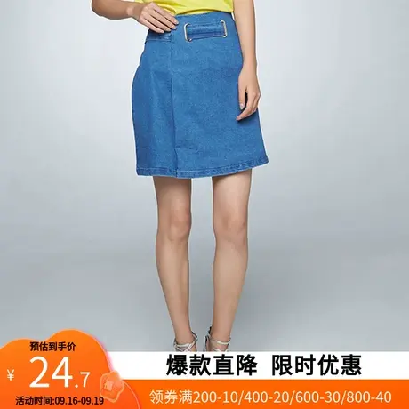 艾格夏天女装显瘦新品休闲纯色牛仔半身裙Z132图片