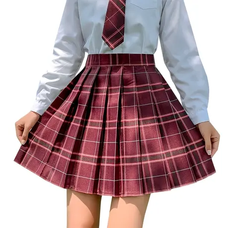 JK制服半身裙女式日系女式百褶裙学生格子裙春图片