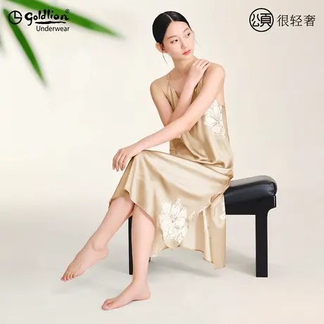 金利来100%桑蚕丝女士吊带睡裙2025居家性感夏季薄款透气真丝睡衣图片
