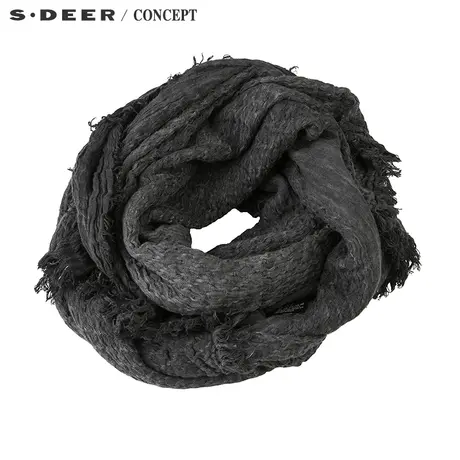 【新品】sdeer 圣迪奥女装粗粝肌理感内敛灰调围巾S16383746图片