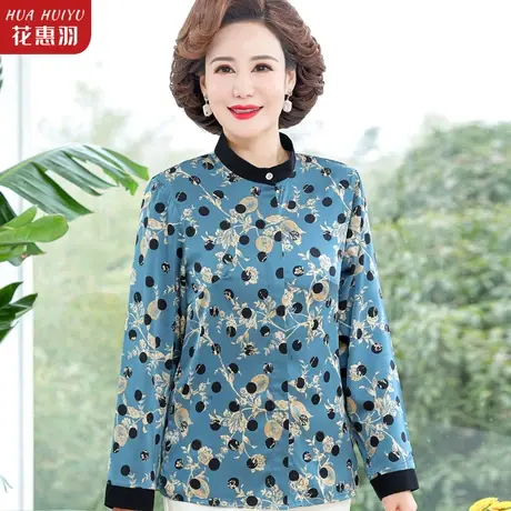 碎花长袖雪纺女士衬衫女春装2023新款妈妈时尚洋气小衫早春款上衣图片