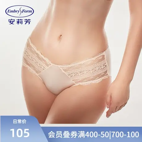安莉芳新品蕾丝薄款棉质底裆内裤女士性感通透低腰三角裤E200559商品大图