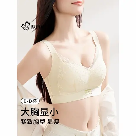 都市丽人内衣女大胸显小聚拢显瘦收副乳防下垂夏季蕾丝薄款文胸罩图片