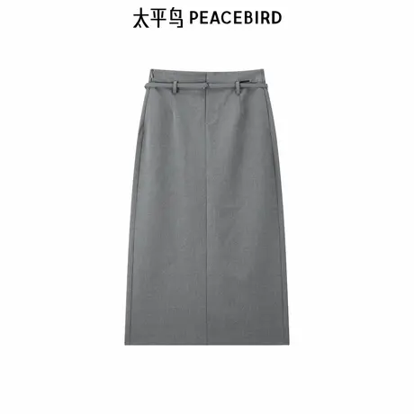 太平鸟2025年夏季新款高腰品质直筒半身裙女A1GFE3497图片