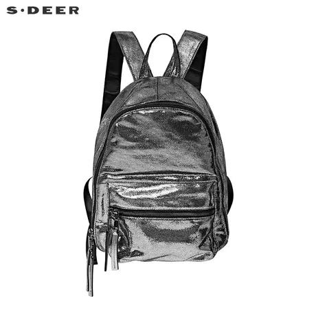 sdeer圣迪奥女装时尚多层拉链双肩包小背包S20383832商品大图