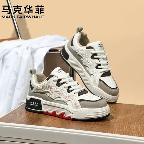 马克华菲厚底小白鞋子男2025夏季新款高级感百搭男士运动休闲板鞋商品大图