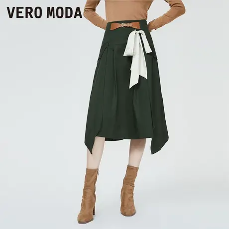 Vero Moda奥莱半身裙夏季清仓优雅通勤高腰可拆装饰A字裙百搭女图片