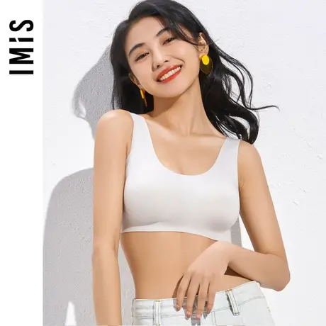 爱美丽IMIS内衣无钢圈大胸显小纯色薄杯背心式少女文胸IM17BBH1图片