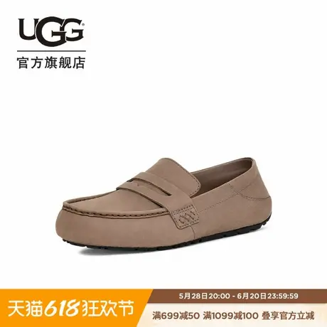 UGG春季男士时尚舒适纯色圆头平底浅口休闲豆豆鞋乐福鞋 1166762图片