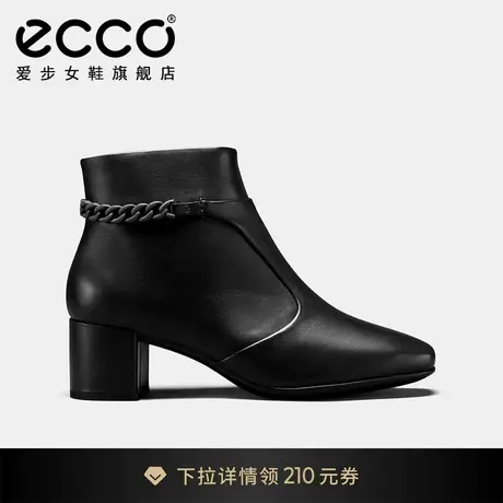 ECCO爱步女靴 新款方头小短靴切尔西靴烟筒靴 型塑290933图片