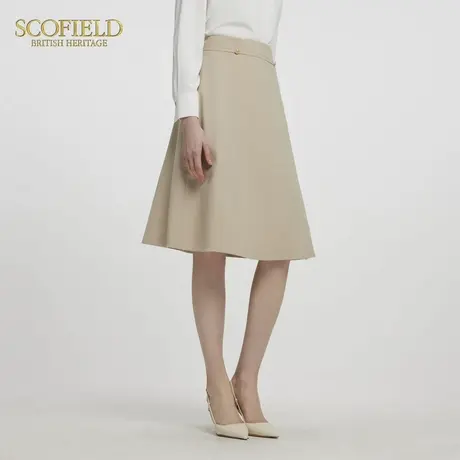 Scofield女装气质通勤A字半身裙伞状裙摆中长裙2025夏季新品图片