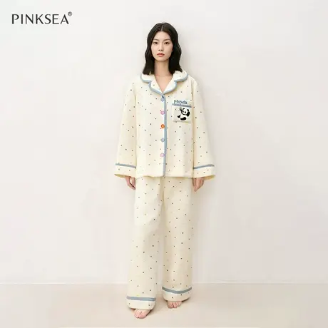 睡衣女款2025年新款长袖长裤秋冬加厚保暖法兰绒可外穿家居服套装图片