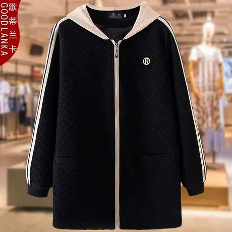 加肥加大码女装中年胖妈妈风衣秋冬款宽松显瘦洋气中长棒球服外套图片
