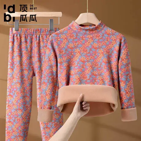顶瓜瓜【驼绒巨厚】冬季女士加绒加厚保暖内衣套装半高领秋衣秋裤图片