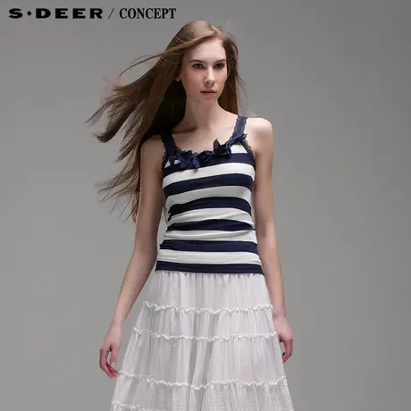 【上新】sdeer圣迪奥专柜正品女装夏修身弹力打底纯棉背心3280338图片