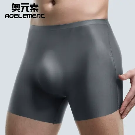 男士冰丝内裤男3D冲模四角裤无痕薄款平角裤加长运动夏季短裤衩头图片