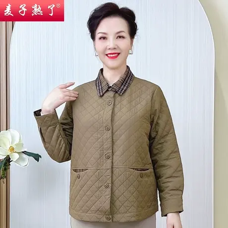 中老年女装妈妈衬衫新款中年人时尚减龄上衣洋气高贵春秋厚款外套商品大图