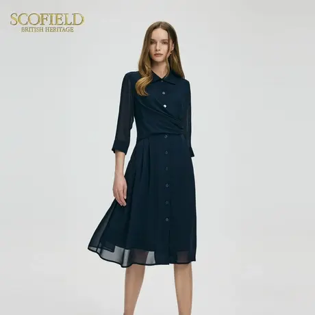 【大乐gogo严选】Scofield老钱风连衣裙衬衫翻领A字连衣裙2025夏图片