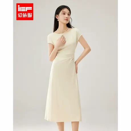 IEF/爱依服连衣裙2025夏季新款法式简约高级感气质通勤连衣中裙图片