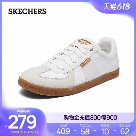 斯凯奇2025夏新款男鞋经典皮革休闲鞋时尚百搭平底板鞋舒适德训鞋图片