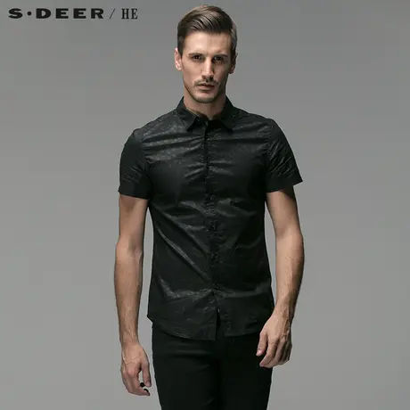 S.Deer/He【惠】 圣迪奥 纯棉商务男士衬衫H14270424图片