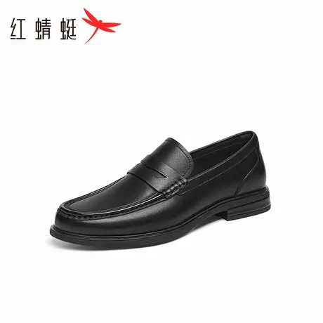 红蜻蜓男鞋2025春季新款时尚休闲套脚豆豆鞋一脚蹬男士皮鞋乐福鞋图片