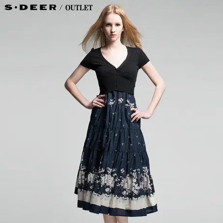 【上新】sdeer圣迪奥专柜正品女装百搭针织拼接外衫3281661商品大图