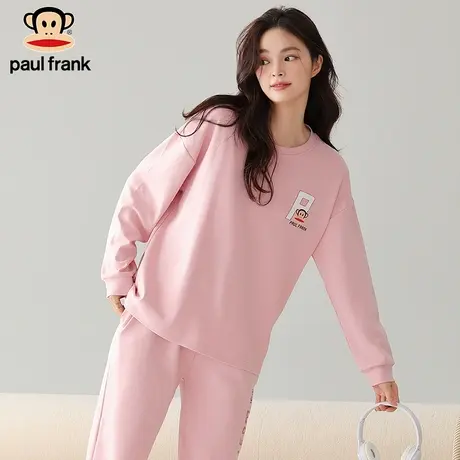 大嘴猴秋冬款女士家居服套装圆领纯棉睡衣2件套图片