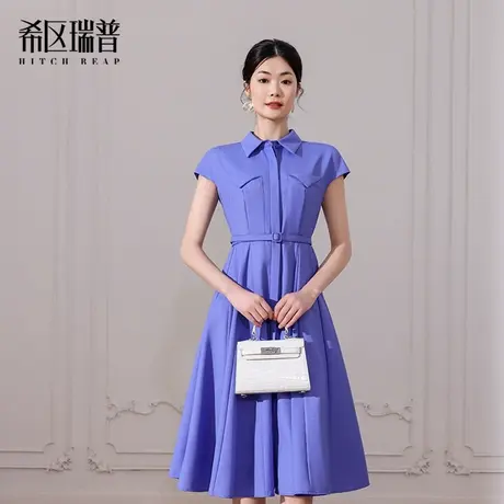 高端法式轻熟风赫本连衣裙女春夏2025新款设计感气质显瘦衬衫长裙图片