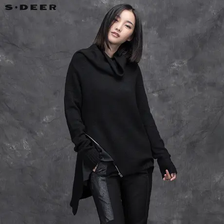 sdeer圣迪奥女装创意不规则切片底摆两件套S15483531图片