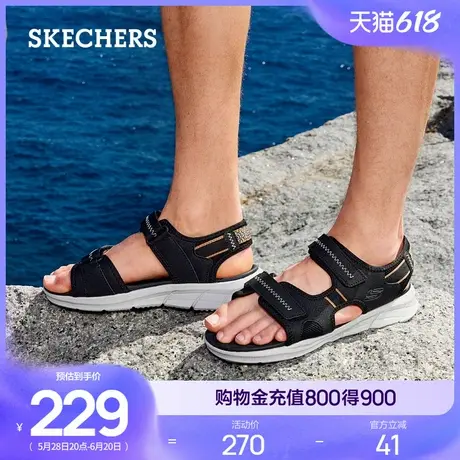 斯凯奇夏季男鞋2025新款户外沙滩鞋软底舒适魔术贴凉鞋百搭外穿鞋图片